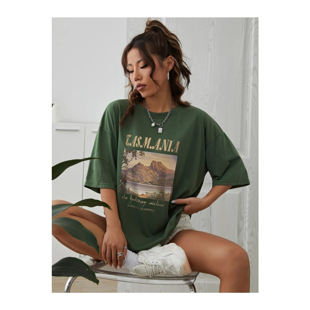 DAXİS Sportwear Company Baskılı Oversize Unisex Tshirt 3XL Beden Bayan T-shirt Fiyatı