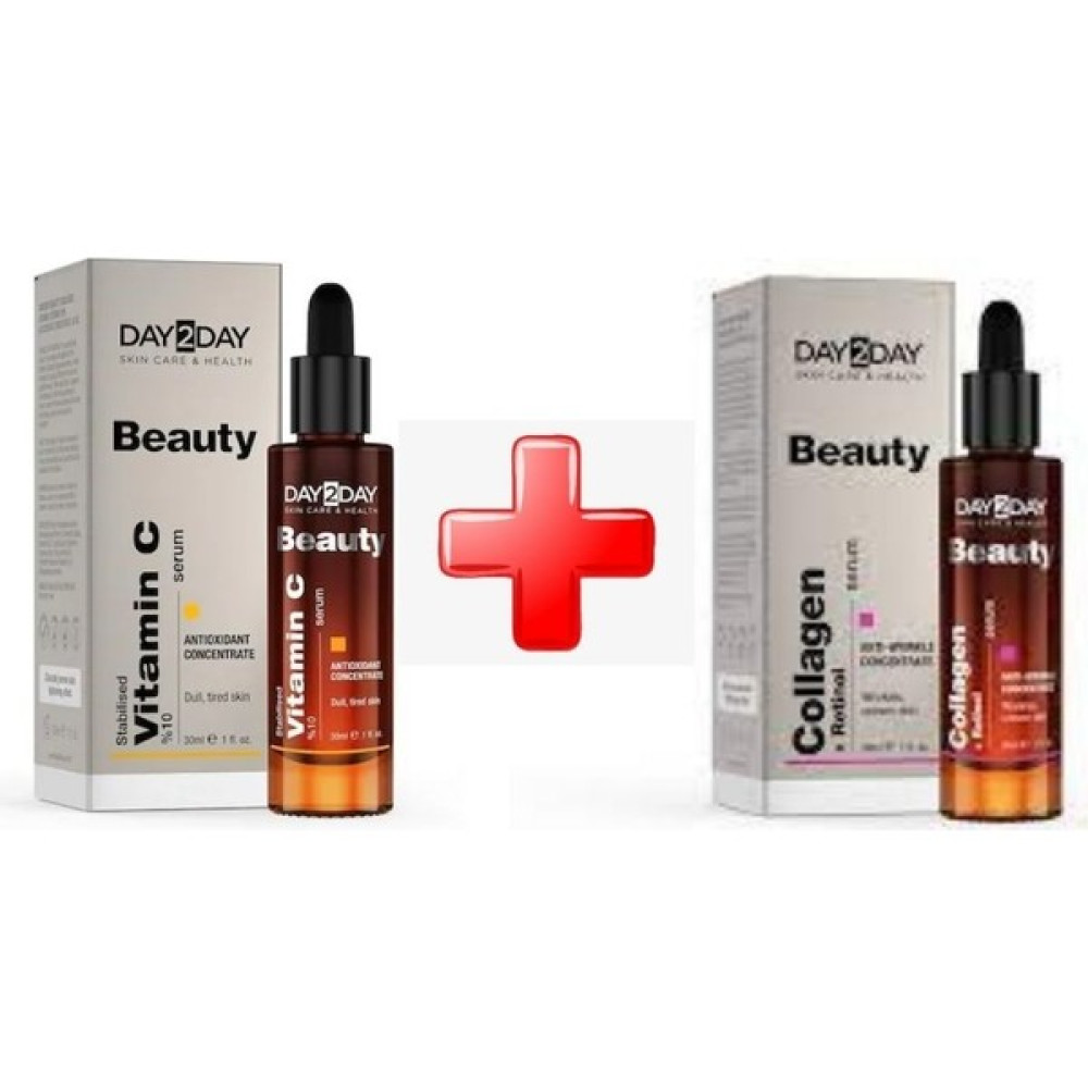DAY2DAY Beauty Collagen Retinol + Vitamin C Serum 2'li Paket Anti-Aging / Yaşlanma Karşıtı Fiyatı