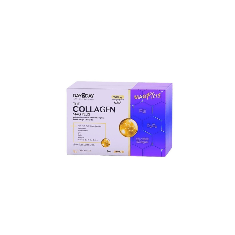 DAY2DAY The Collagen Mag Plus Çilek Ve Karpuz Aromalı Takviye Edici Gıda 9700mg 30 Şase Sağlık Fiyatı