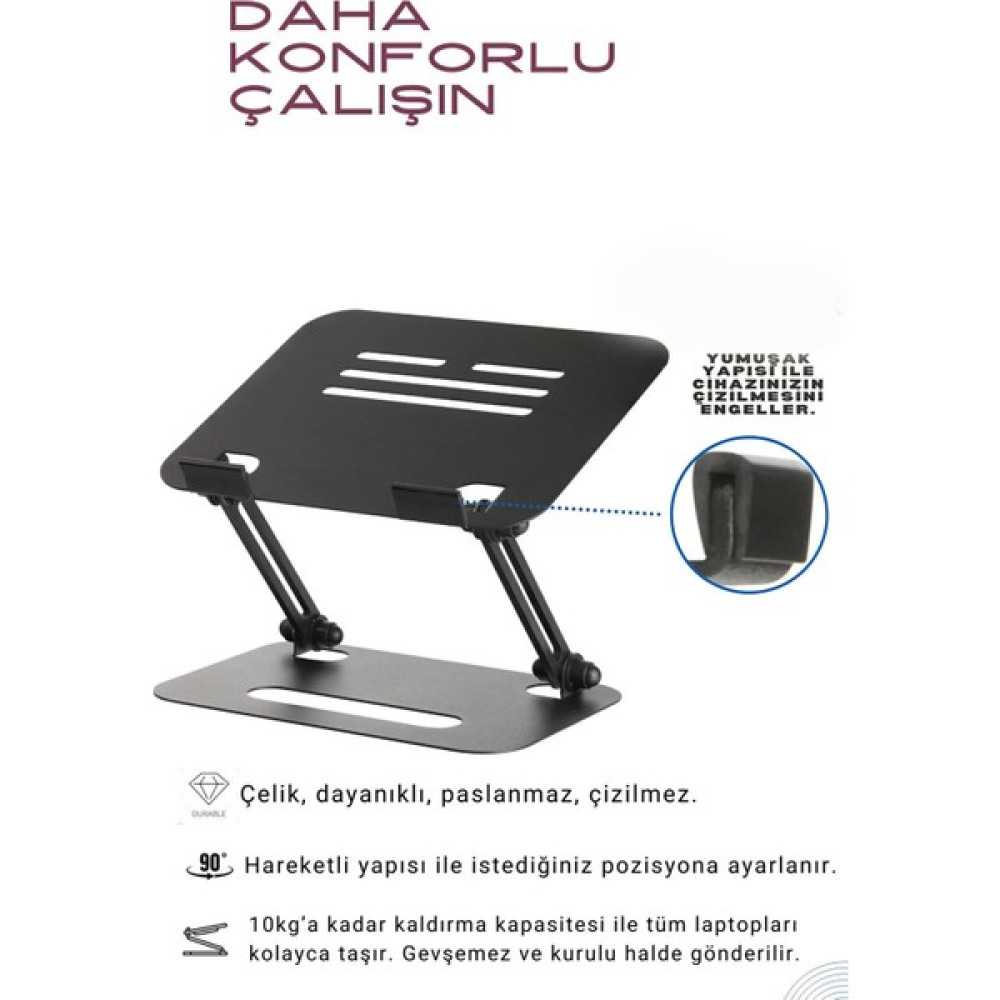 Daytona DYT-816 Metal Ergonomik Macbook Uyumlu Katlanabilir Laptop Standı - Füme Oto Boyaları Fiyatı