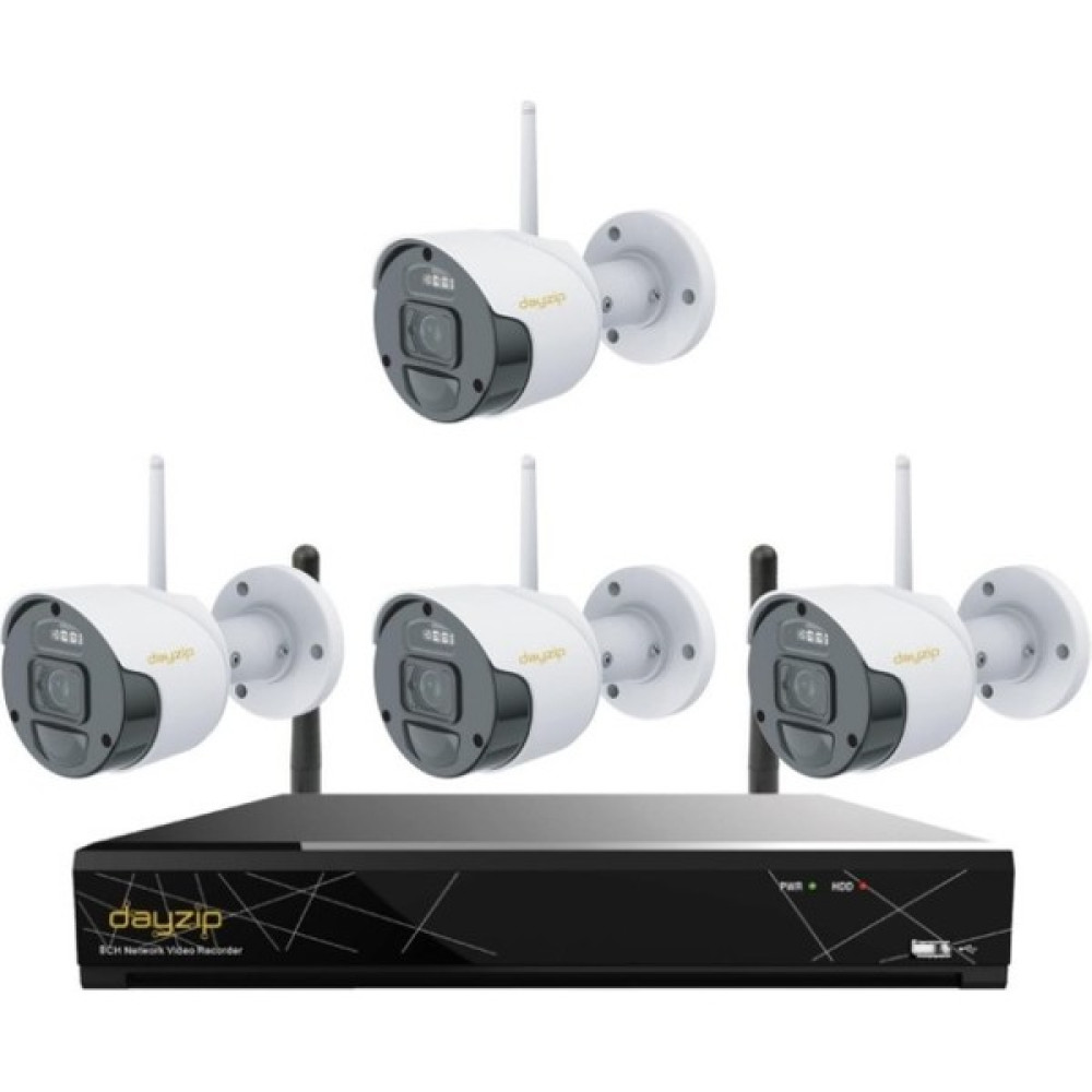 Dayzip Cenova Dayzip Dz 7408W Kit Sesli Ip 4 Kameralı Set 8'li Cihaz - Beyaz Güvenlik Kameraları Fiyatı