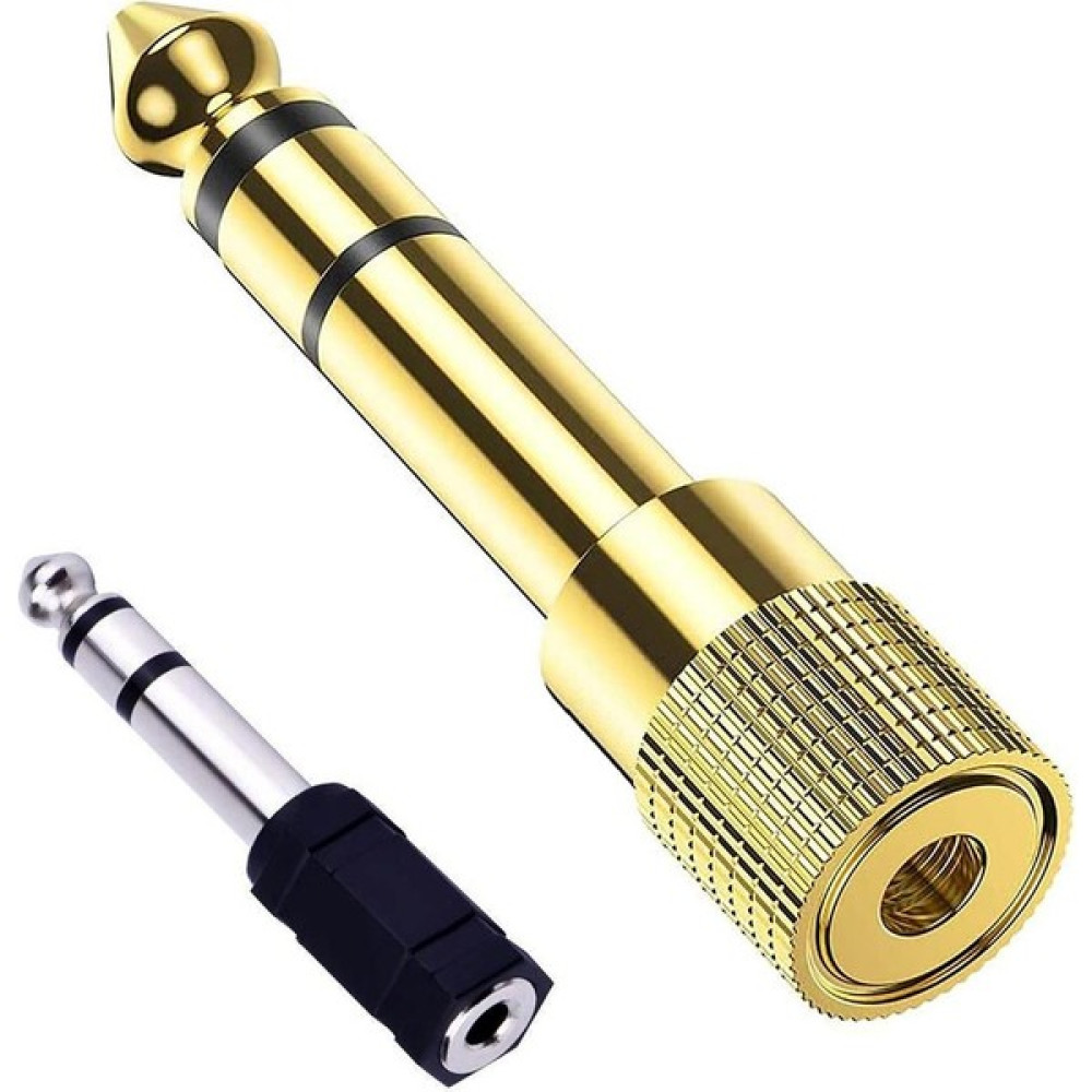 Dc 6.35MM To 3.5mm Jack Kulaklık Mikrofon Çevirici Dönüştürücü - Gold Bilgisayar Çevirici ve Adaptörü Fiyatı