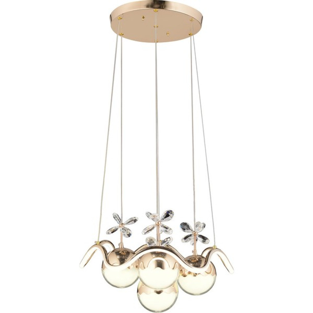 DCUL0074 58W 45CM Üç Renk Yanan Toplu Gold Dekoratif LED Sarkıt Avize - 1'li Avize Fiyatı