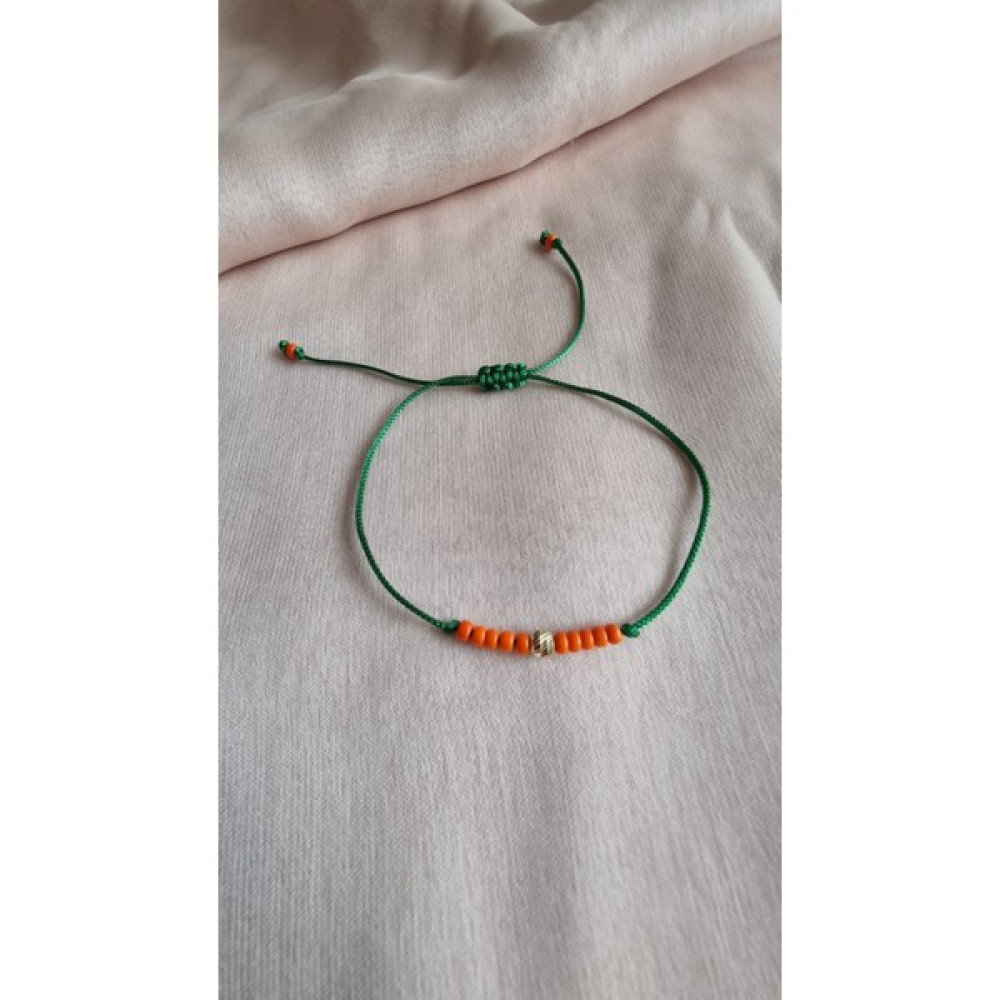 DD Jewelry 14 Ayar 4 mm Dorika Yeşil Bileklik - Yeşil - Turuncu Saat ve Bileklik Aksesuarı Fiyatı