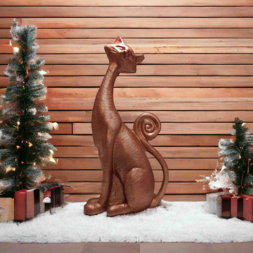 Ddecco Kedi Biblo Bakır Renk Vazo,hediyelik, Ev Dekorasyon, Vazo, Dekoratif Aksesuar Biblo Fiyatı