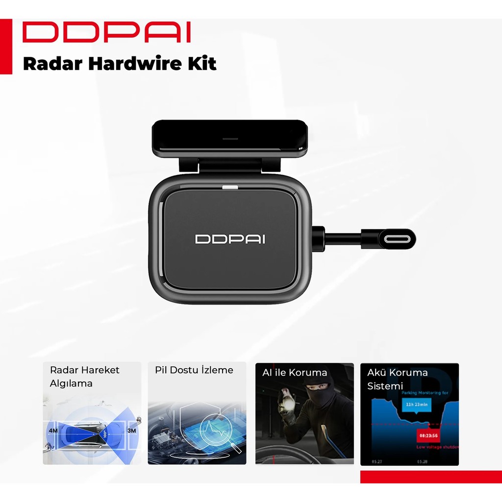 DDPAI N5 Dual Araç İçi Kamera ile Uyumlu Kablolu Radar Modülü Kiti – Yüksek Hassasiyetli Hareket Algılama Diğer Fiyatı
