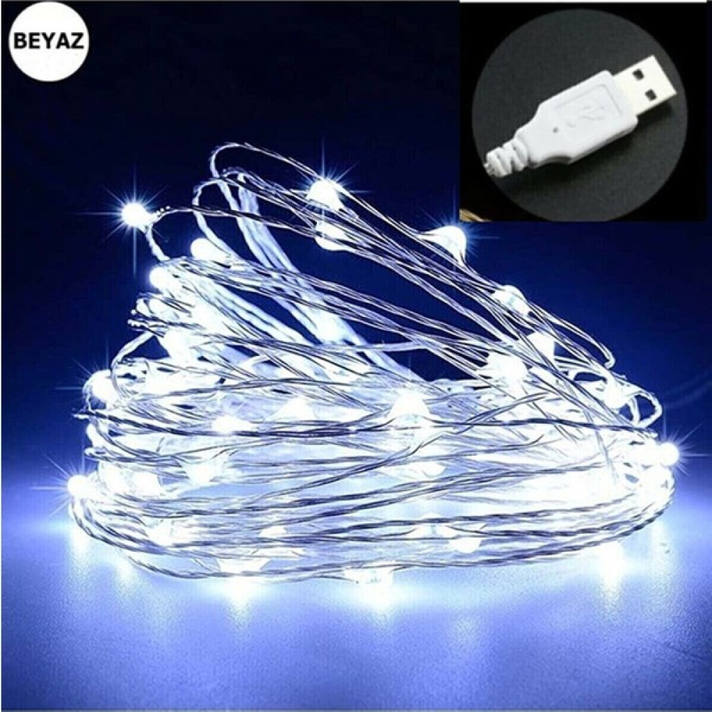 Ddtrend USB Ile Çalışan Peri LED Işık 5 Metre Dekoratif Aydınlatma - 5 m - Beyaz Led Aydınlatmalar Fiyatı