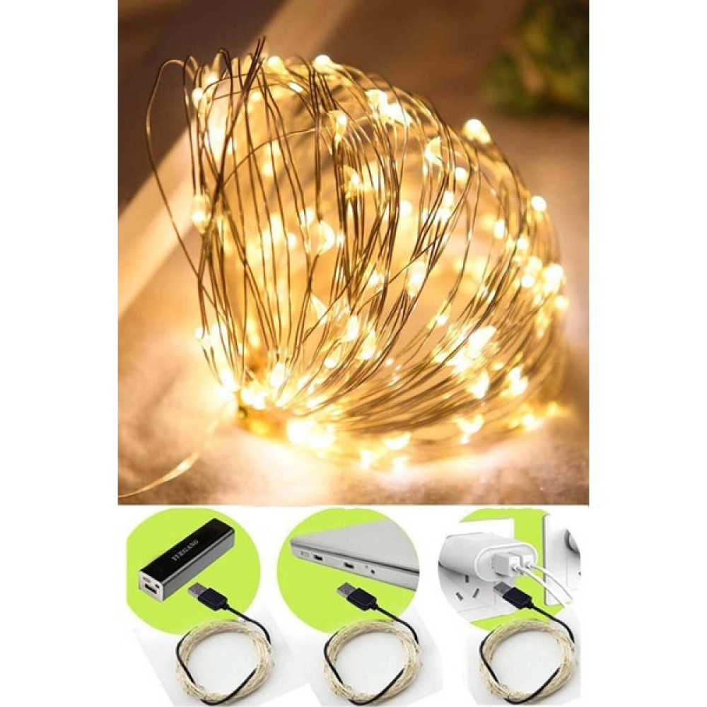 Ddtrend USB Ile Çalışan Peri LED Işık 5 Metre Dekoratif Aydınlatma - 5 m - Sarı Led Aydınlatmalar Fiyatı