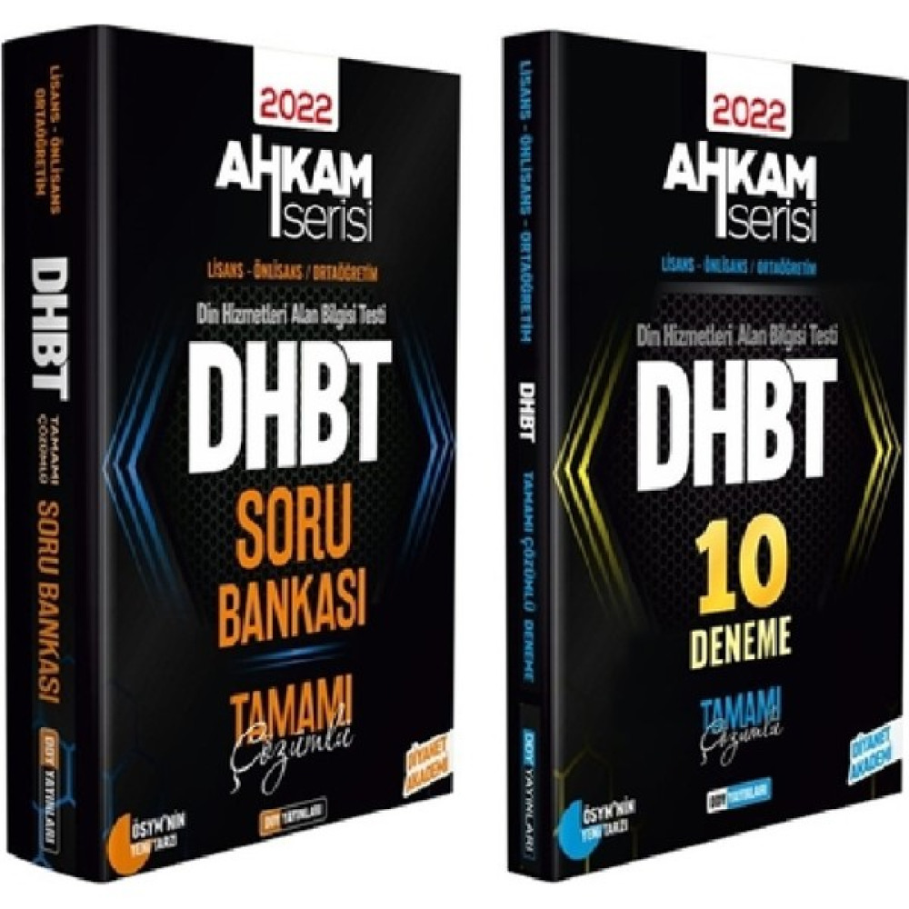 Ddy Yayınları DHBT 2022 Ahkam Serisi Tüm Adaylar Soru Bankası ve 10 Deneme 2’ Li Set (Ciltli) Ders Sınav Kitapları Fiyatı