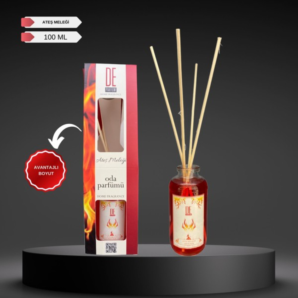 De Parfum Ateş Meleği Kırmızı Meyveler, Vanilya ve Paçuli, Bergamot Dekoratif 100 ml Bambu Çubuklu Oda Kokusu Oda Kokusu Fiyatı