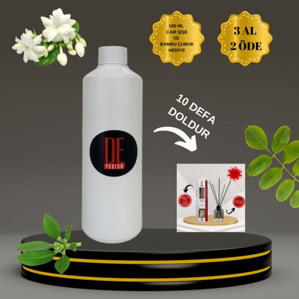 De Parfum Beyaz Sabun Kokulu Oda Kokusu 1 Litre Yedek Dolum + 100 ml Cam Şişe ve Bambu Çubukb Oda Kokusu Fiyatı