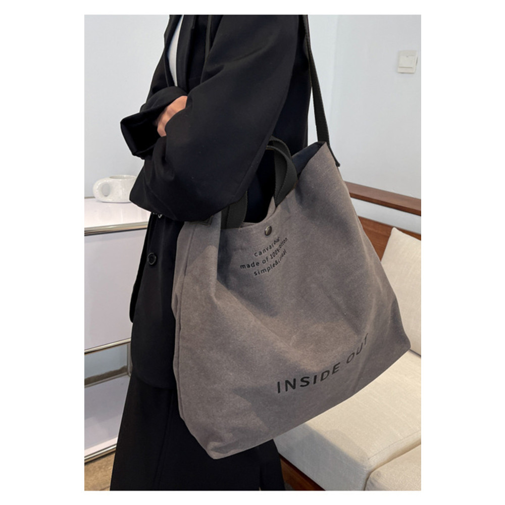 DE PLEIN Inside Out Kanvas Tote Gri Büyük Omuz Çantası Unisex Çanta & Cüzdan ve Seyahat Çantaları Fiyatı