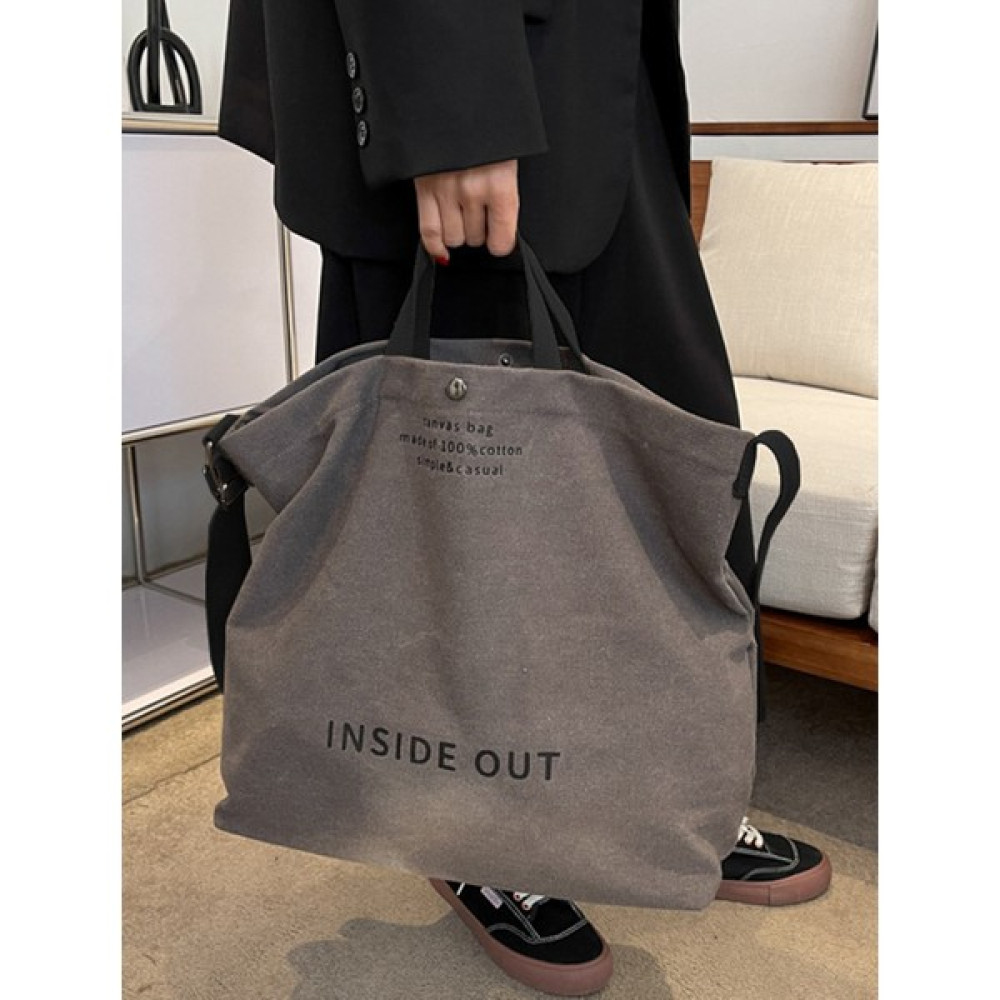 De Plein Inside Out Kanvas Tote Kadın Gri Büyük Omuz Çantası Bayan Çanta ve Cüzdan Fiyatı