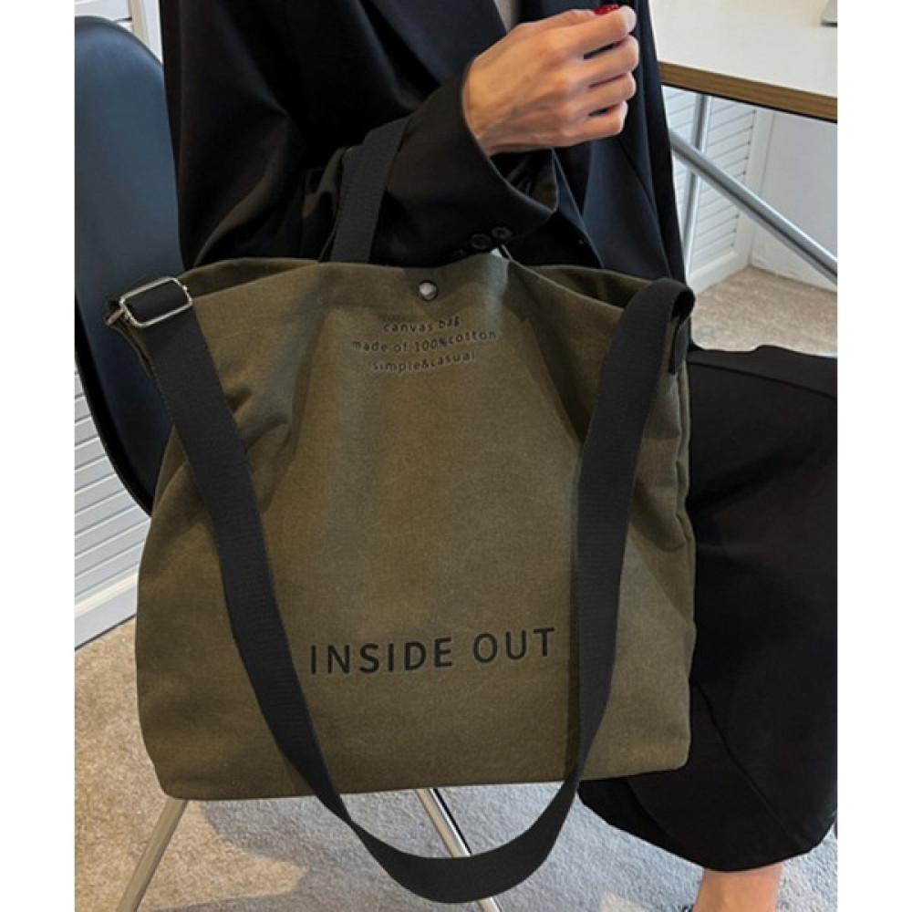 De Plein Inside Out Kanvas Tote Kadın Haki Büyük Omuz Çantası Bayan Çanta ve Cüzdan Fiyatı