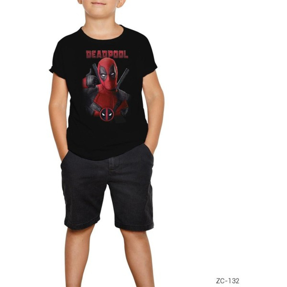 Deadpool Siyah Çocuk Tişört Erkek Çocuk T-shirt Fiyatı
