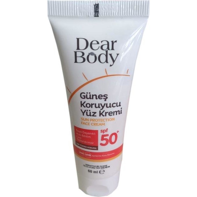 Dear Body Güneş Koruyucu Yüz Kremi SPF 50+ 60 ml Hassas Ciltler İçin Nemlendirici Formül Diğer Fiyatı