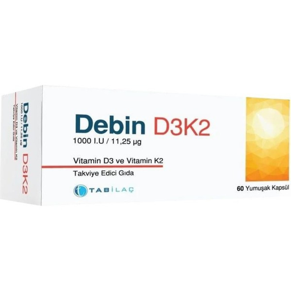 Debin D3K2 Vitamin D3 ve Vitamin K2 60 Kapsül Protein Tozları Fiyatı
