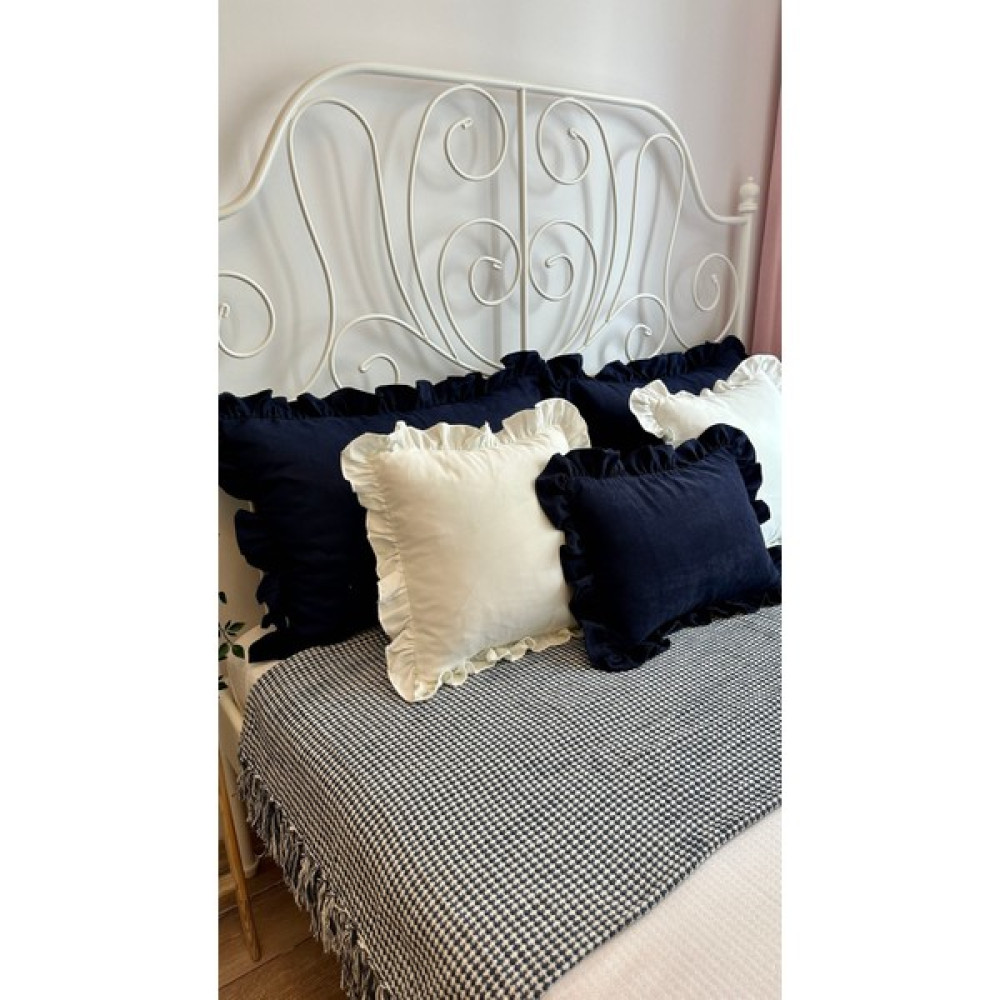 Decamor Home Fırfırlı Lacivert Kırlent Kılıfı Set 2’li - 50 x 70 cm Kırlent / Mobilya Yastığı Fiyatı