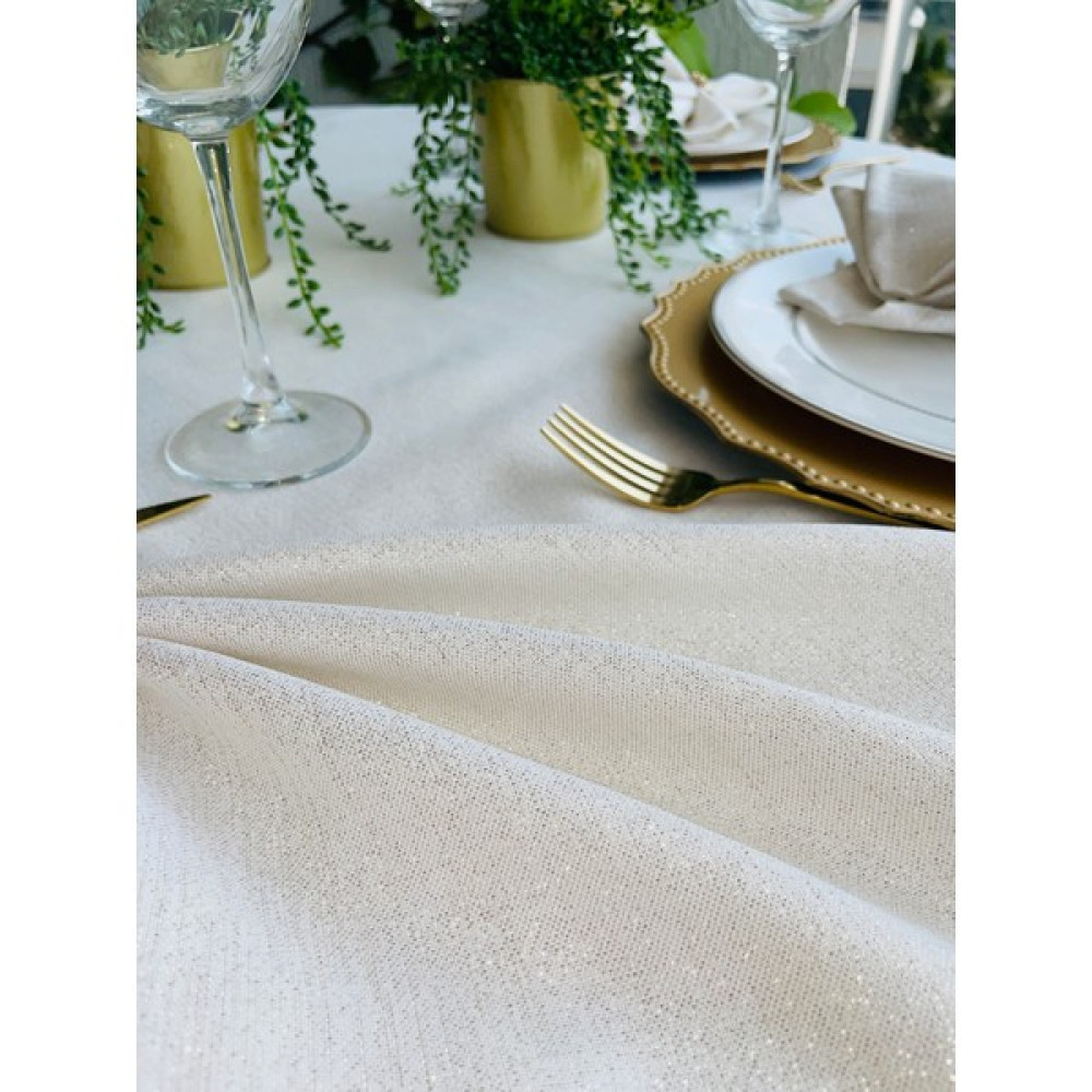 Decamor Home Gold Detaylı Yuvarlak Masa - 180 x 180 cm Masa Örtüsü Fiyatı
