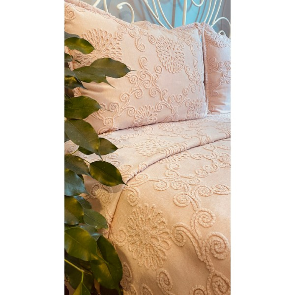 Decamor Home Nakışlı Pembe Yatak Örtüsü Seti Işleme Detaylı Çok Amaçlı Örtü - 220 x 240 cm Yatak Örtüsü Fiyatı