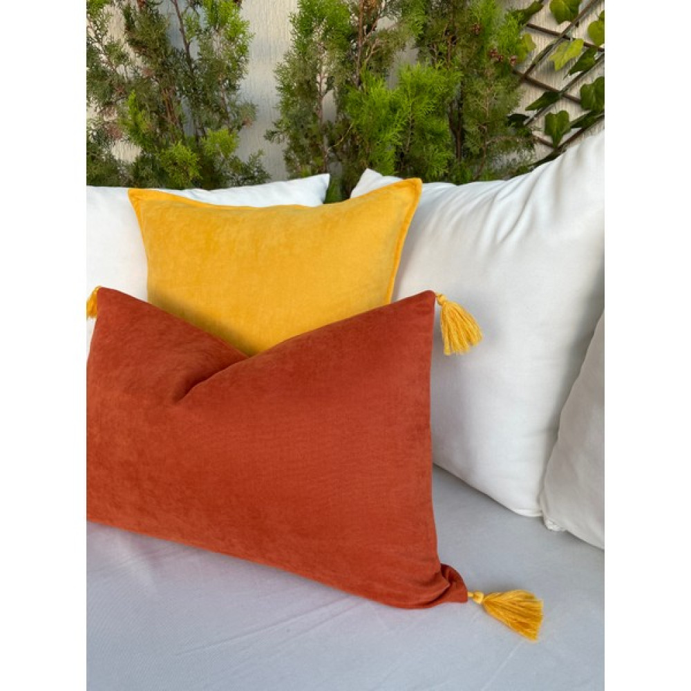 Decamor Home Püsküllü Kiremit Rengi Kırlent Kılıfı Tarçın Kırlent Kılıfı Bohem - 45 x 45 cm Kırlent / Mobilya Yastığı Fiyatı