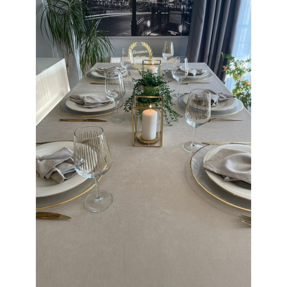 Decamor Home Soft Kumaş Dertsiz Leke Tutmaz Bej Rengi Masa Örtüsü - 160 x 280 cm Masa Örtüsü Fiyatı