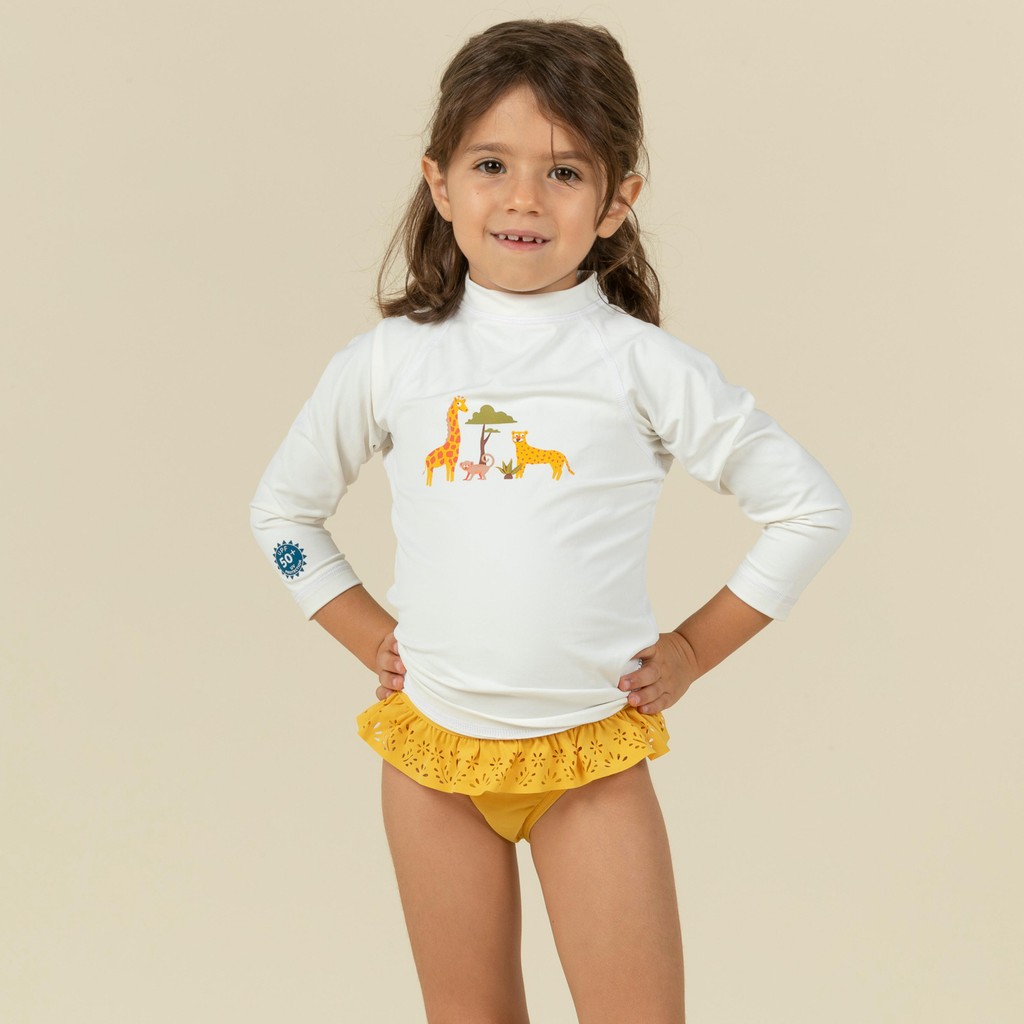 Decathlon Nabaiji Bebek UV Korumalı Uzun Kollu Tişört Beyaz Erkek Çocuk Savan Baskılı Giyim & İç Giyim Fiyatı