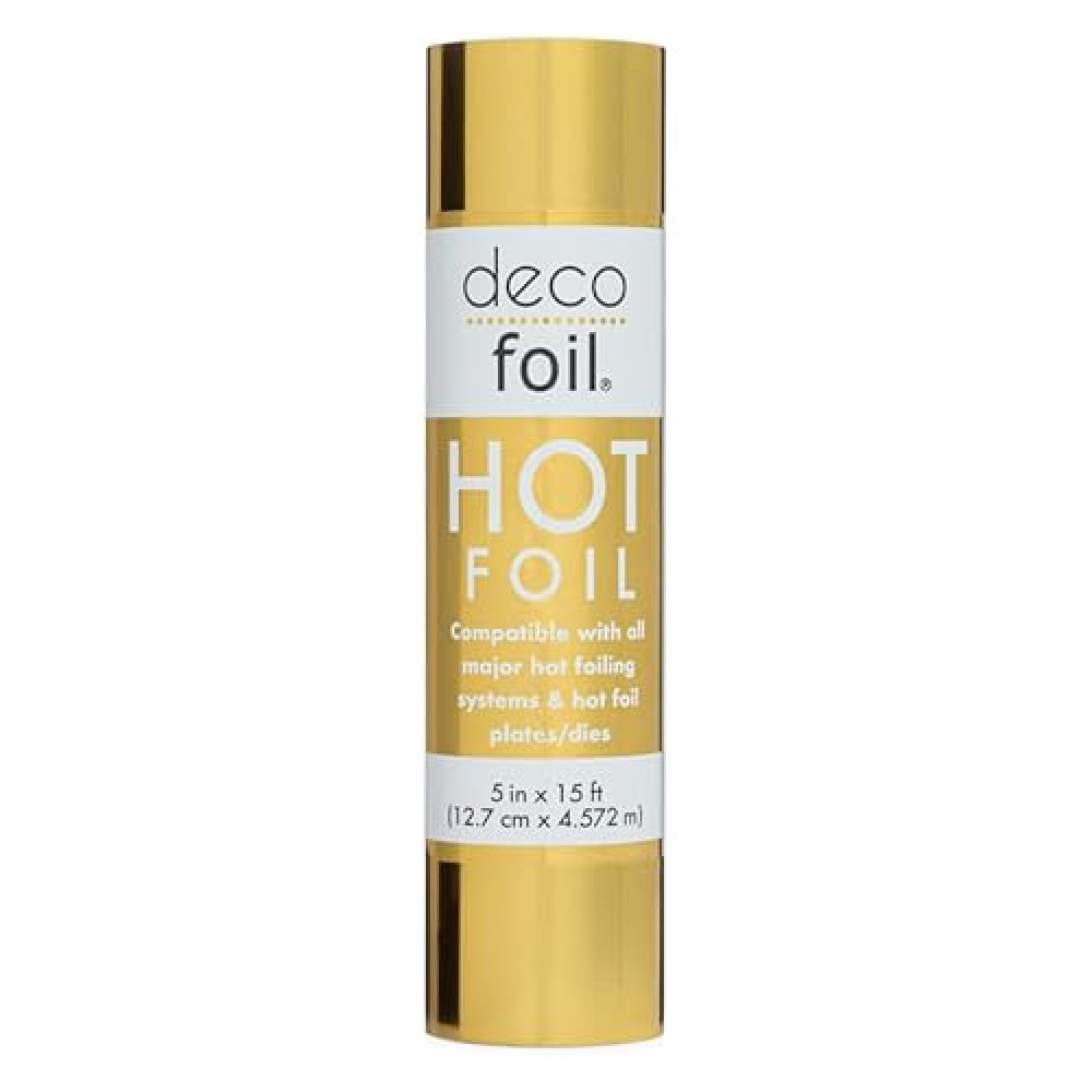 Deco Foil Hot Foils 5 in x 15 ft Roll - Gold - Use with Hot Foil Systems, Plates and Dies