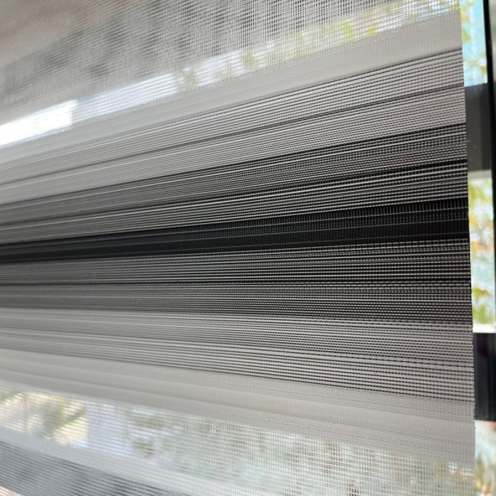 Deco Viva Decoviva Zebra Stor Perde 4000 Geniş Pliseli Siyah Gri Beyaz Geçişli Ev Ofis Mutfak Camı Yatak Odası Çocuk Odası Salon Perdesi - 80 x 200 cm Perde Fiyatı