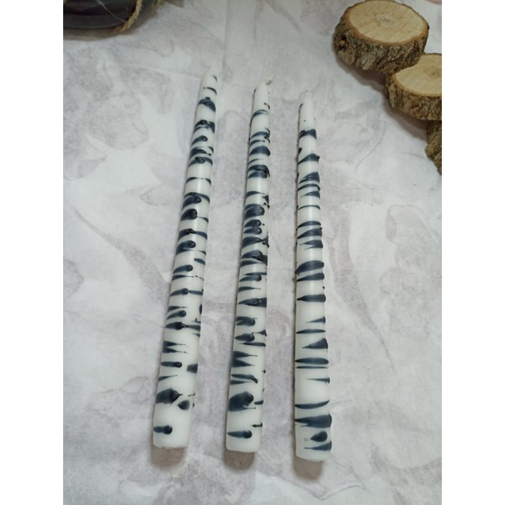 Decobe 3lü Şamdan Mum 25 cm - Siyah - 3 Adet Dekoratif Mum Fiyatı