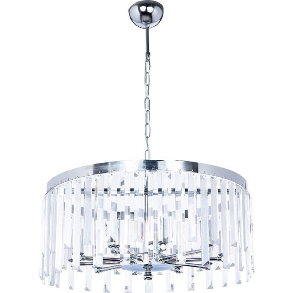 Decobulvar DCM2034-50 10xE14 Duylu 50cm Kristal Taşlı Salon Avizesi - Krom - 1'li Avize Fiyatı