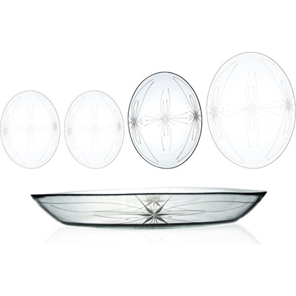 Decocia 1 Adet 29 Cm Oval Cam Salata Sunum Tabağı Mira Desenli Kase Fiyatı