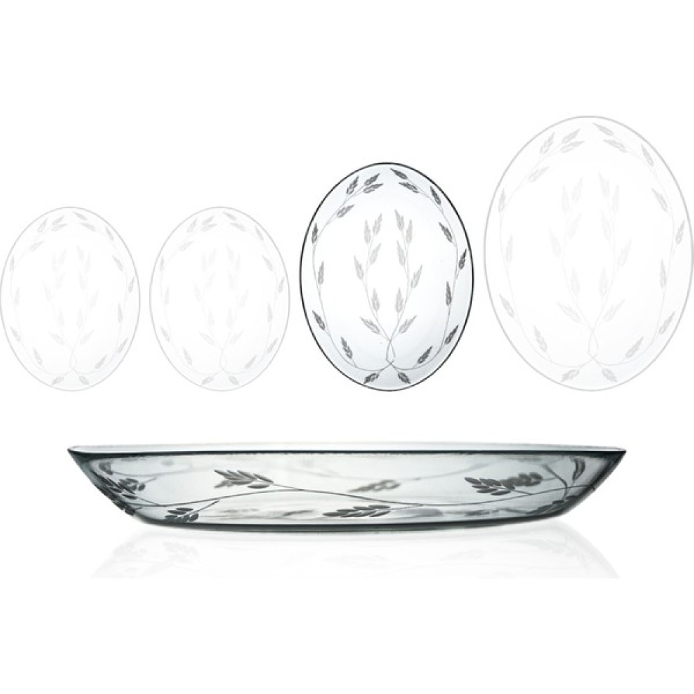 Decocia Oval Cam Salata Sunum Tabağı Sürgün Desenli 1 Adet 29 cm Kase Fiyatı