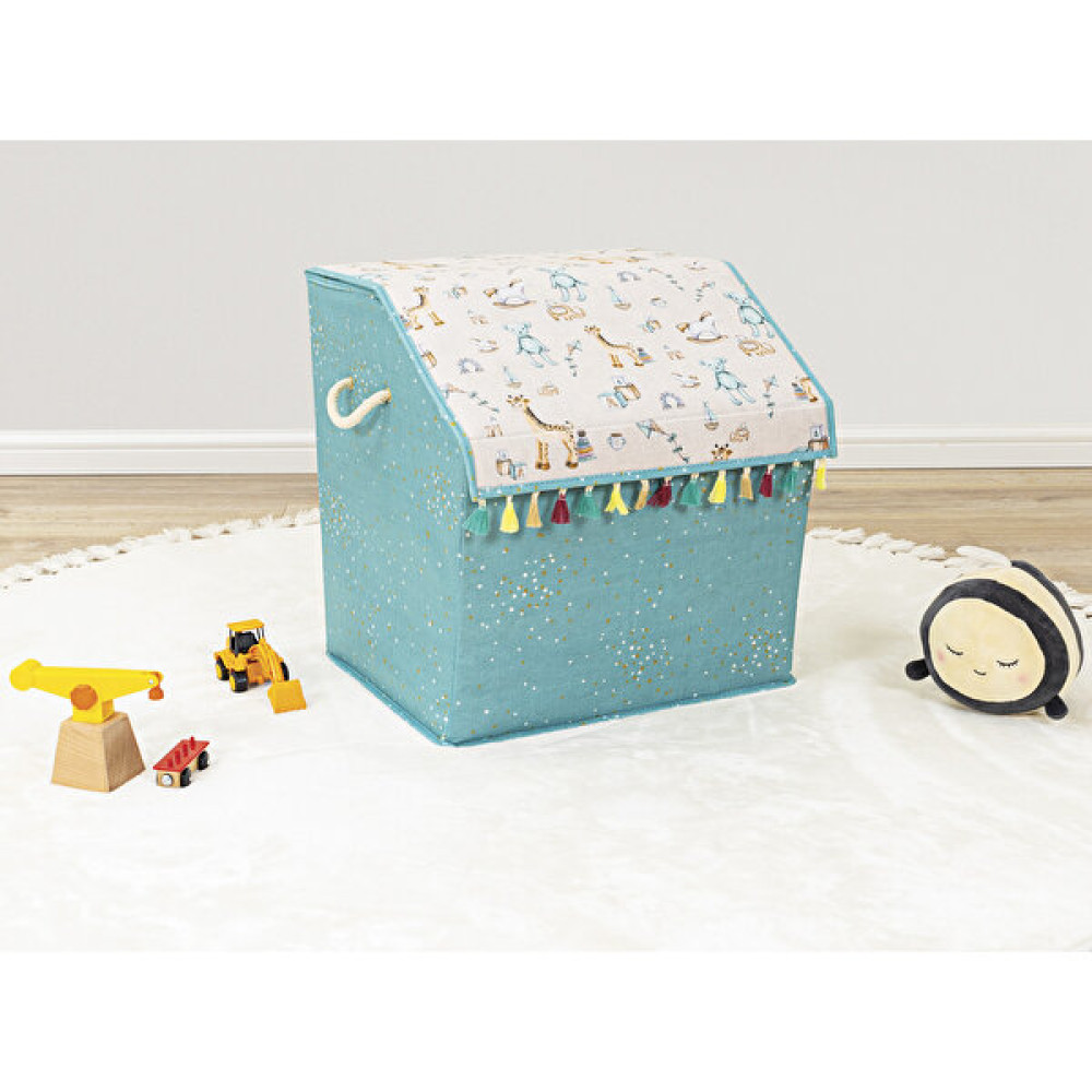 Decodema Baby Çok Amaçlı Kapaklı Organizer Kutu Oyuncak Sepeti - 40x38x44 cm - Mavi Sepet Fiyatı