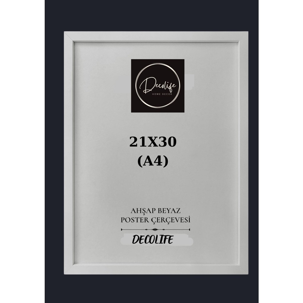 Decolıfe A4 Çerçeve, Belge Çerçevesi, Diploma, Sertifika, Fotoğraf Çerçevesi, Resim Çerçevesi, 21X30 - Beyaz Resim & Fotoğraf Çerçevesi Fiyatı