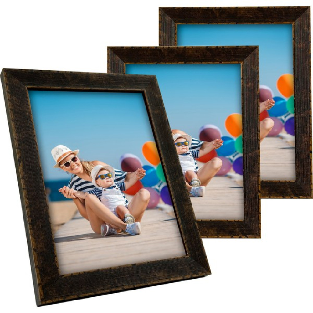Decolıfe Çerçeve, Fotoğraf Çerçevesi, Anı Çerçevesi, Resim Çerçevesi, Çoklu Çerçeve Üçlü 13x18 - Antik Kahve Resim & Fotoğraf Çerçevesi Fiyatı
