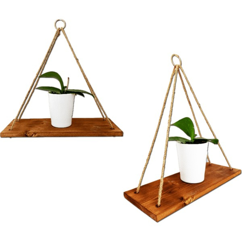 DecoLife Raf - Ahşap Raf – Duvar Rafı - Jüt Ipli Ledli Iki Adet Duvar Rafı - Dekoratif Raf - 40X40X14 Kitaplık - Duvar Rafı & CD / DVD Rafı Fiyatı