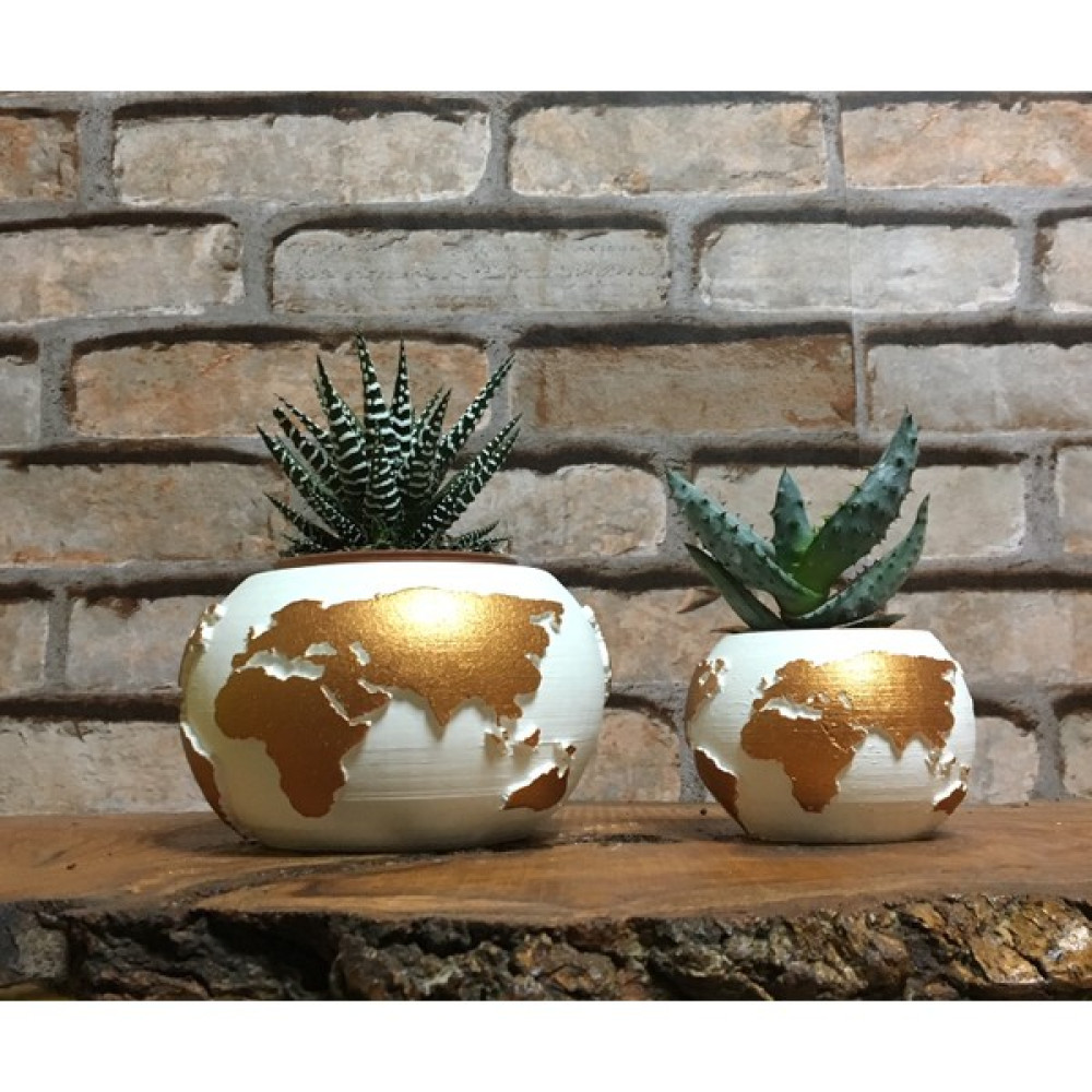 Decolight 2'li Beton World Saksı Bakır Renk Saksı ve Aksesuarları Fiyatı