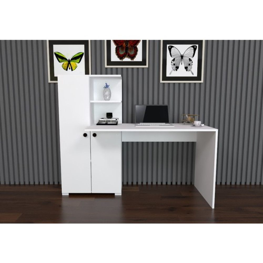 Decomech Mobilya Desk Kapaklı Dolaplı Çalışma Masası - Beyaz - Y: 75 cm D: 60 cm G: 60 cm Çalışma Masası Fiyatı