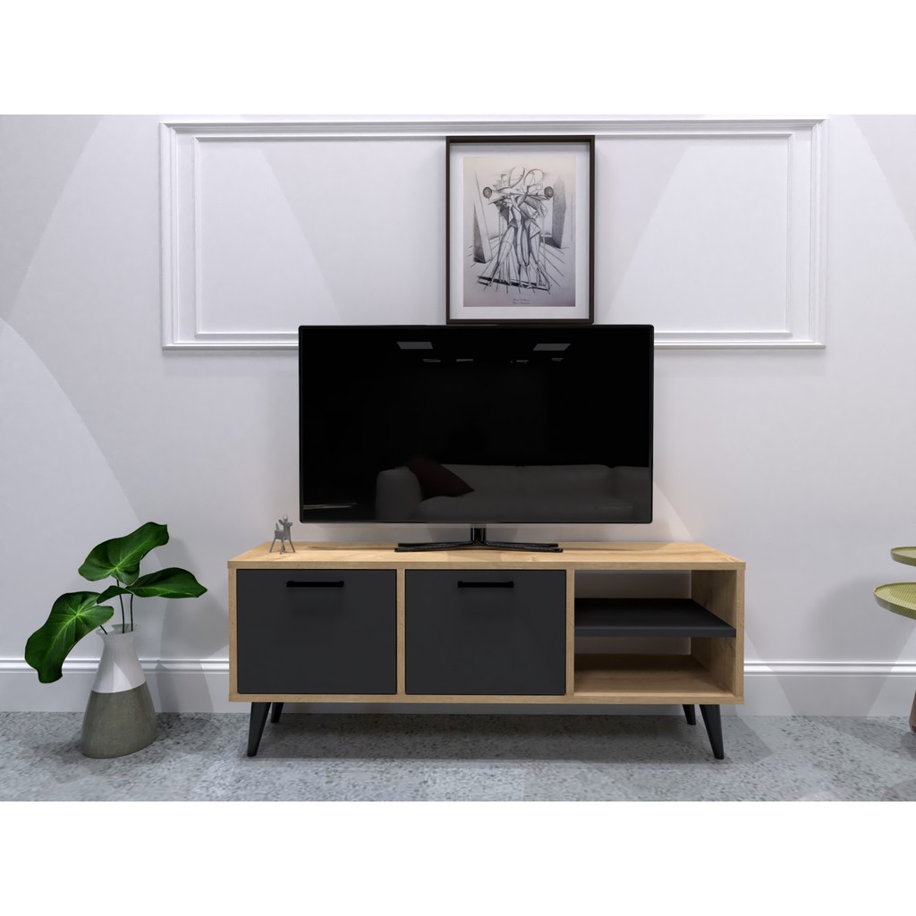 Decomech Mobilya Reyn Tv Ünitesi Safirmeşe-Antrasit - Antrasit Tv Ünitesi / Sehpası Fiyatı