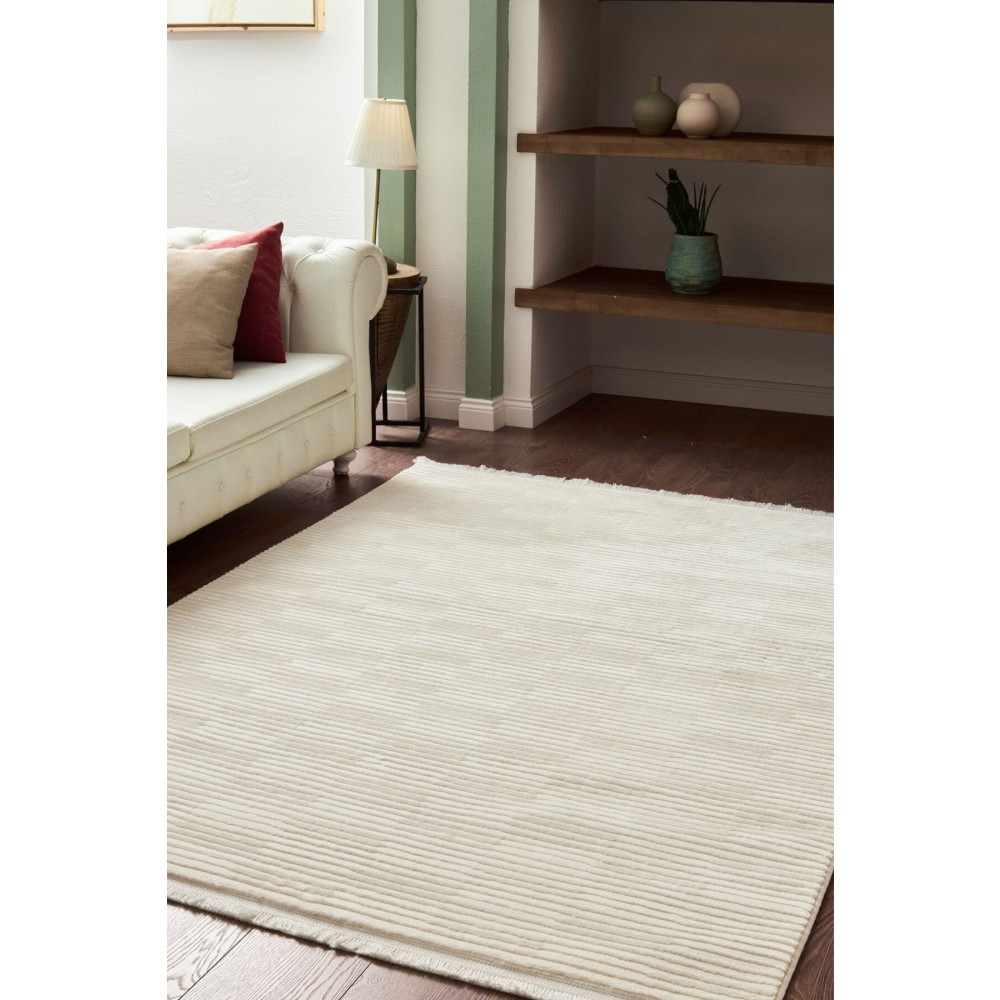 Decomia Home Alice Yumuşak Tuşeli Peluş Dokuma Saçaklı Krem Salon Halısı Mutfak Halısı Çocuk Halısı Halı Yolluk 200 x 350 Beden Kilim Fiyatı