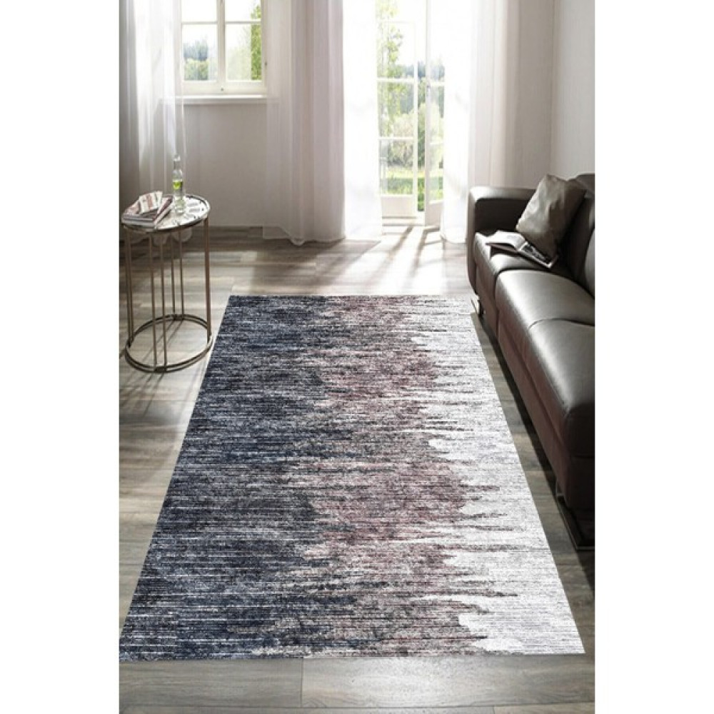 Decomia Home Dijital Baskılı Kaymaz Taban Yıkanabilir Üç Tonlu Ritimli Salon Mutfak Gri HALI-YOLLUK-D7053 - 80 x 100 cm Salon Halısı Fiyatı