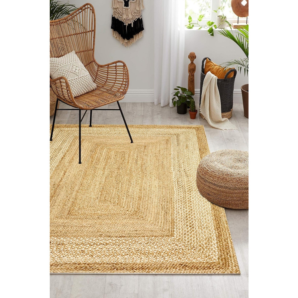 Decomia Home Dijital Kaymaz Yıkanabilir Hasır Jüt Görünüm Modern Salon Halısı Mutfak Halısı Balkon Halısı Yolluk 80 x 140 Beden Kilim Fiyatı