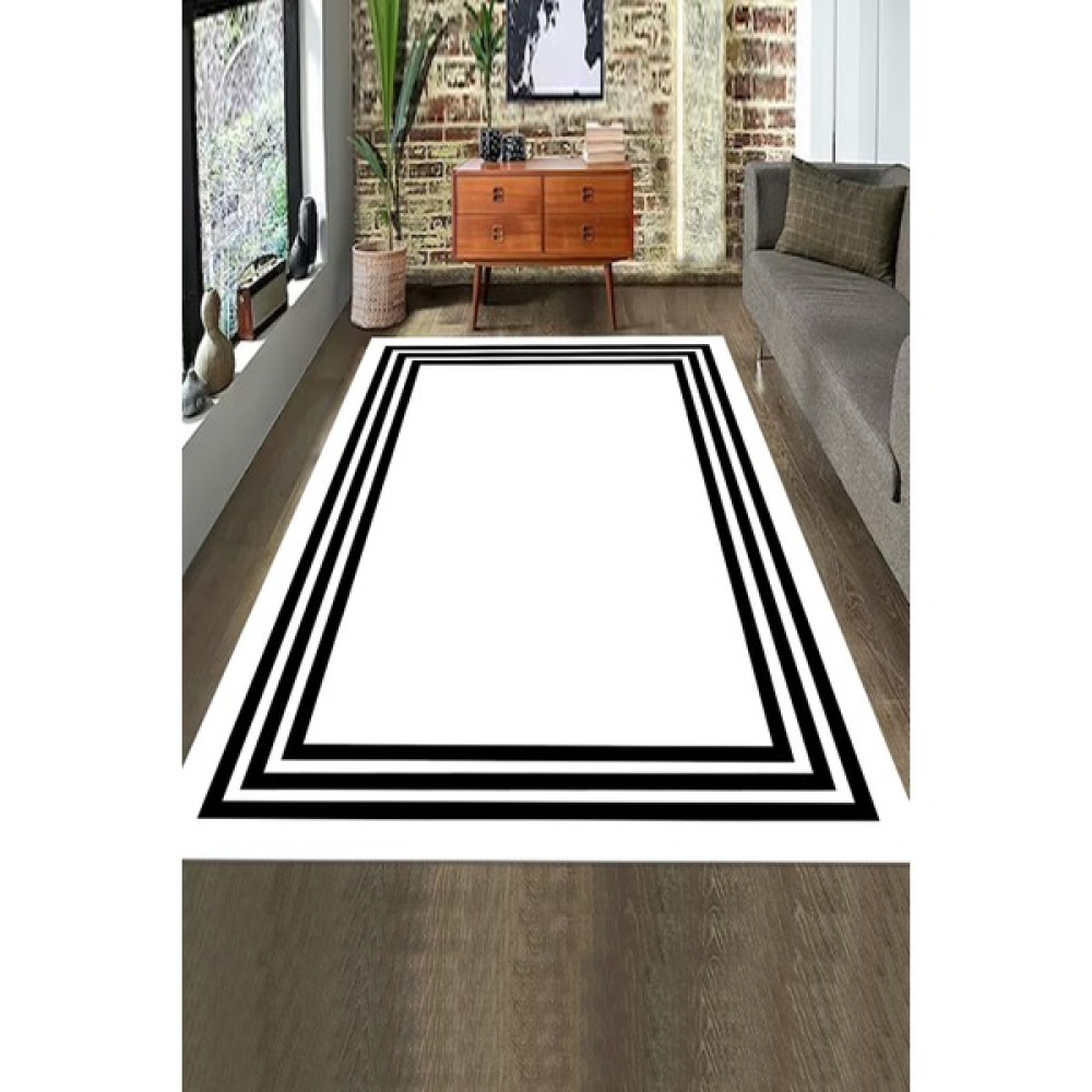 Decomia Home Dijital Kaymaz Yıkanabilir Modern Salon Halısı Mutfak Halısı Koridor Halısı Halı-Yolluk D4094 - Beyaz - 80 x 100 cm Salon Halısı Fiyatı