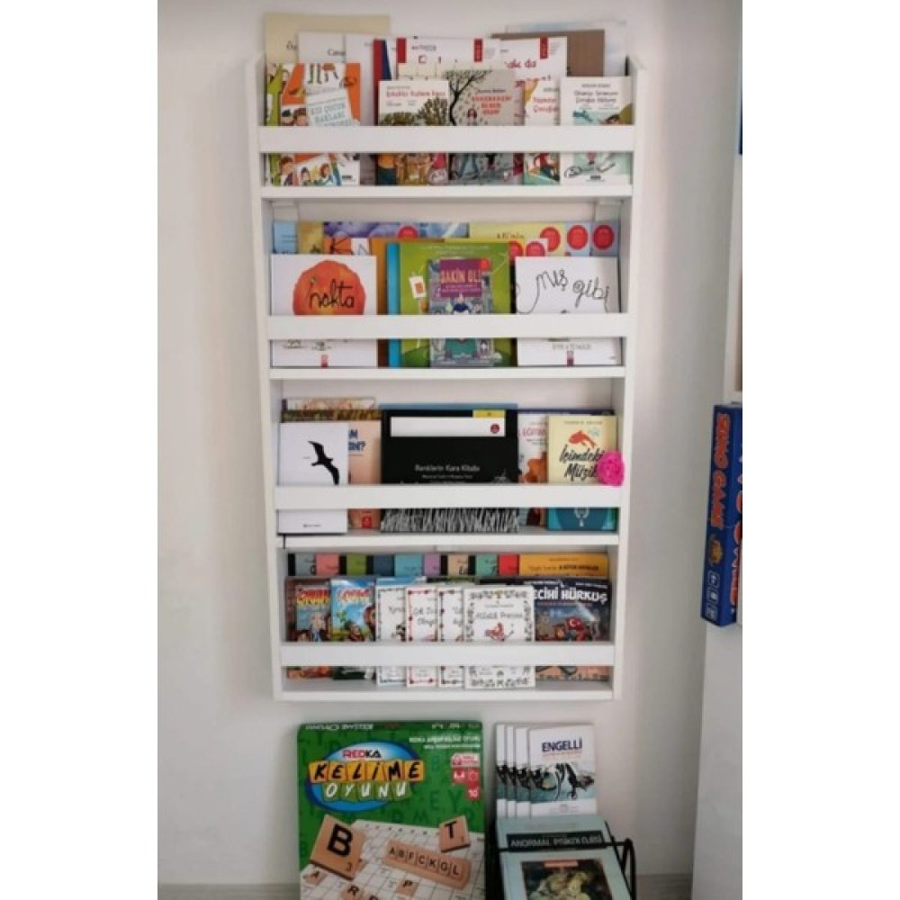 Decomira Montessori Çocuk Odası Eğitici Kitaplık 4 Raflı 120X74 Kitaplık Fiyatı