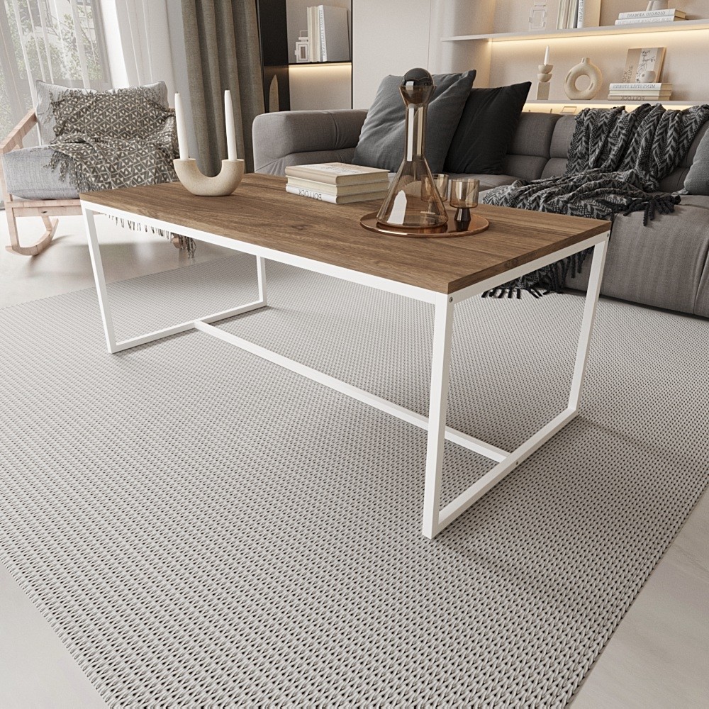 Deconode Alpine Orta Sehpa - BEYAZ-KAHVERENGİ Orta Sehpa Fiyatı