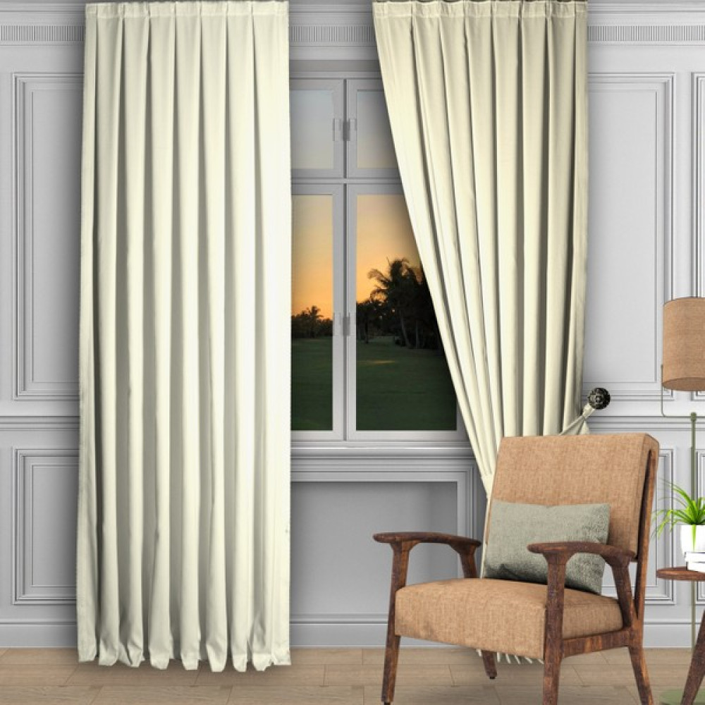 Decoperde Ada Fon Perde Normal Pile (1'e 2,5 Pile) Krem - 100 x 250 cm Fon Perde Fiyatı
