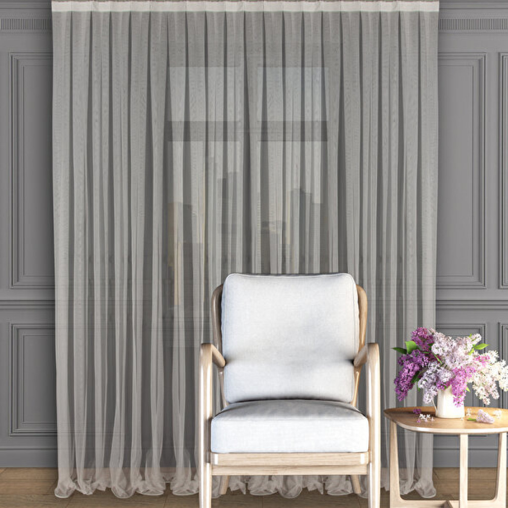 Decoperde Düz Grek Etek Kurşunlu (Petek Zemin) Tül Perde Seyrek Pile (1'e 2 Pile) Dikim Ekru - 120 x 270 cm Tül Perde Fiyatı