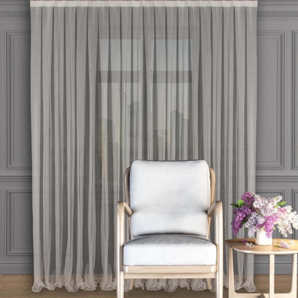 Decoperde Düz Grek Etek Kurşunlu (Petek Zemin) Tül Perde Seyrek Pile (1'e 2 Pile) Dikim Ekru - 150 x 240 cm Tül Perde Fiyatı