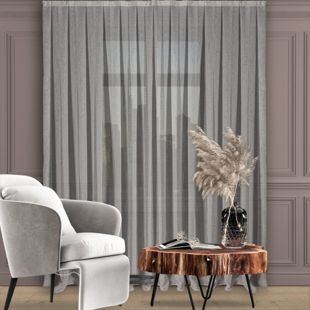 Decoperde Düz Yüksek Kalite Keten Tül Perde Normal Pile (1'e 2,5 Pile) Dikim Ekru - 320 x 210 cm Tül Perde Fiyatı